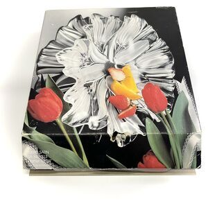 Vintage Mikasa Tulips Satin 13 1/4" Serving Platter Plate Clear Frosted Germany